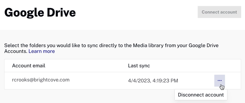 Disconnect the Account